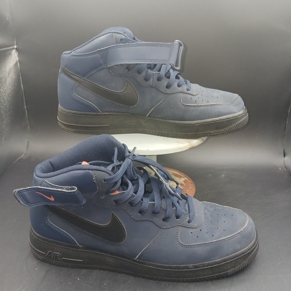 Nike Air Force 1 Obsidian BQ4592-400 Mid Sneakers Navy & Orange Men's Sz 13 FUC - Picture 4 of 13